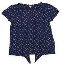 Tmavomodrá halenka s motýlky YIGGA