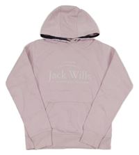 Světlerůžová mikina s logem a kapsou a kapucí Jack Wills
