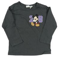 Šedé triko s Mickey mousem a číslem H&M