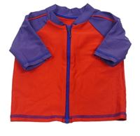 Červeno-fialové propínací UV tričko zn. Mothercare
