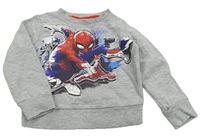 Šedá melírovaná mikina se Spidermanem Marvel