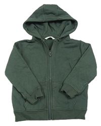Khaki propínací mikina s kapucí zn. M&S