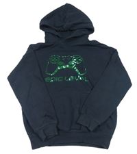 Černá mikina s ovladačem a kapucí zn. H&M