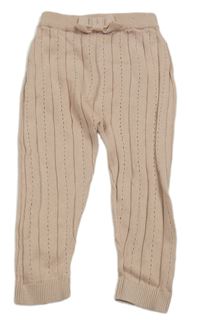 Starorůžové perforované pletené tepláky zn. George