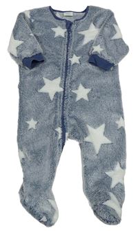 Tmavomodro-bílý chlupatý overal s hvězdami Next