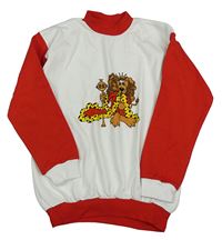 Bílo-červená mikina s lvem