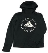 Černá mikina s logem a kapucí Adidas