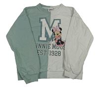 Bílo-zelená mikina s Minnie Disney