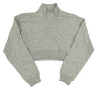 Šedá melírovaná crop mikina Primark