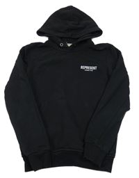 Černá mikina s nápisem a kapucí