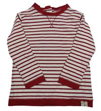 Bílo-červené pruhované triko Zara