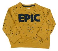 Okrová vzorovaná mikina s nápisem Mothercare