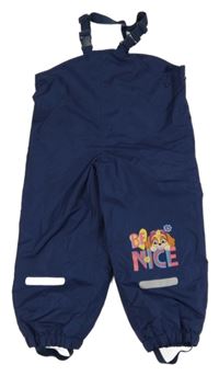 Tmavomodré šusťákové zateplené laclové kalhoty se Skye Nickelodeon