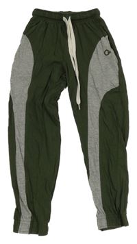 Khaki-šedé lehké tepláky