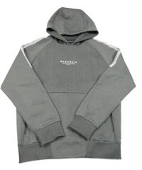 Šedá melírovaná sportovní mikina s nápisem a kapucí McKenzie