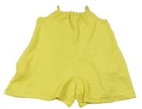 Žlutý mačkaný lehký oversize kraťasový overal Next