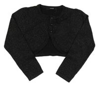 Černé třpytivé svetrové propínací bolerko s mašlí George