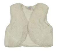 Smetanová kožešinová podšitá crop vesta Topomini