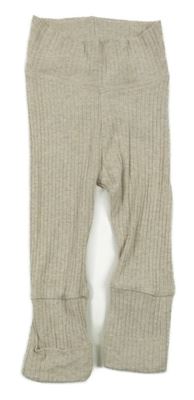 Béžové melírované žebrované lehké tepláky Hema