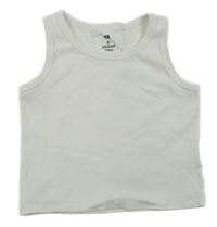 Bílý žebrovaný crop top We