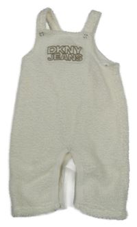 Smetanové huňaté laclové tepláky s 3D nápisem DKNY