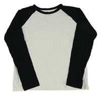 Bílo-černé triko H&M