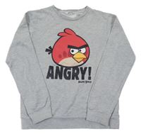 Šedá melírovaná mikina s Angry Birds H&M