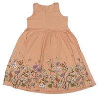 Starorůžové šaty s rozkvetlou loukou H&M