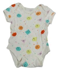 Bílé body s barevnými smajlíky Primark