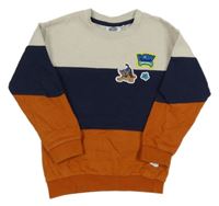 Smetanovo-tmavomodro-hnědá mikina s Tlapkovou patrolou Nickelodeon