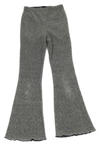 Stříbrné třpytivé flare lehké kalhoty Matalan