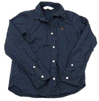 Tmavomodrá puntíkatá košile H&M