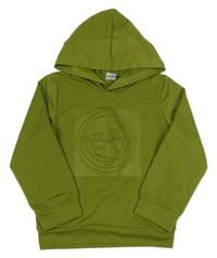 Zelená lehká mikina se smajlíkem a kapucí 