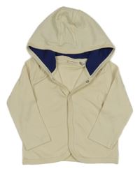 Smetanová propínací lehká mikina s kapucí