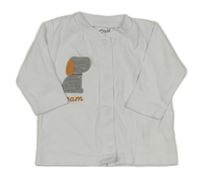 Bílé propínací triko s pejskem 