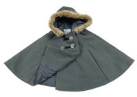 Tmavošedé flaušové pončo s kapucí V by Very