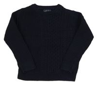 Tmavomodrý vzorovaný svetr Next