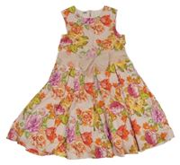 Světlerůžovo-barevné květované šaty 