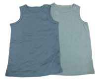 Nové - 2x tílko - šedozelené + modré Next