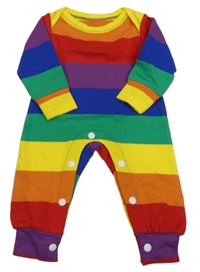 Barevný pruhovaný teplákový overal 