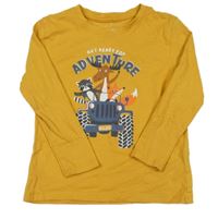 Okrové triko s potiskem Primark