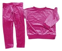 2 set - růžová třpytivá sametová mikina + legíny F&F