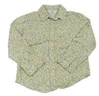 Bílo-mintová květovaná košile H&M