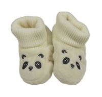 Smetanové plyšové capáčky s pandami 