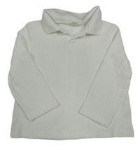 Bílé vzorované triko s límečkem Shein