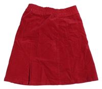 Červená sametová sukně s květy 