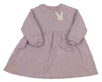 Lila puntíkaté teplákové šaty s králíčkem F&F
