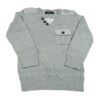 Světlešedý svetr s kapsou George