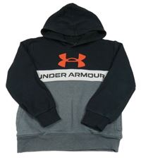 Černo-bílo-šedá mikina s logem a kapucí Under Armour