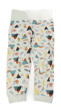 Bílé tepláky s listy a sopkami Lupilu